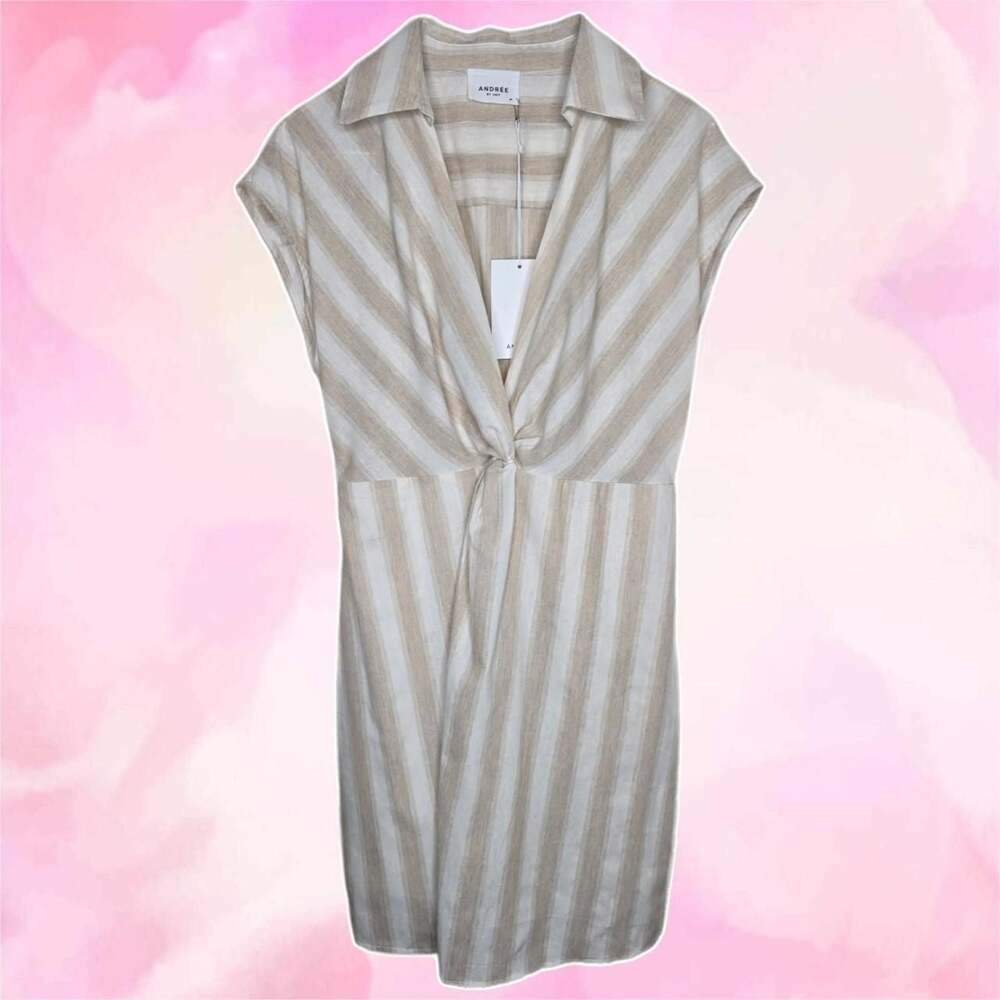 Andrée By Unit Striped Knot Front Collared Dress